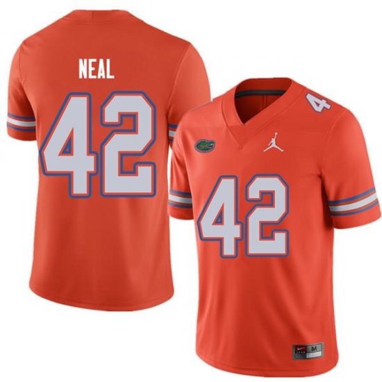 Men's Florida Gators #42 Keanu Neal NCAA Jordan Brand Orange Authentic Stitched College Football Jersey YIH4462IP